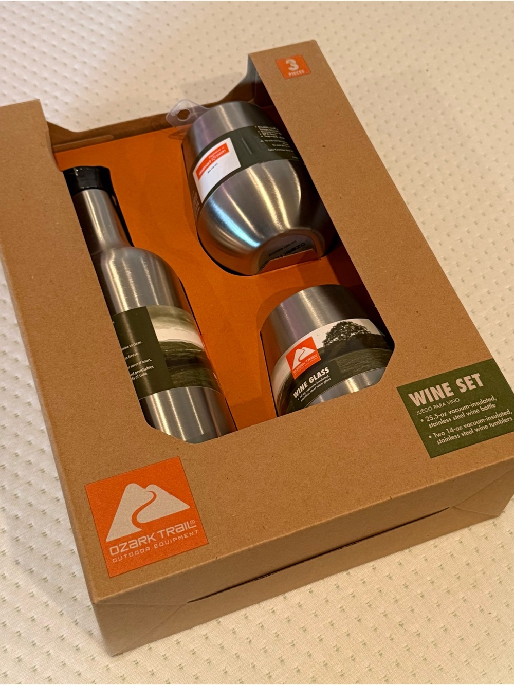Ozark Trail Stainless Steel Wine Set - Brushed Silver
